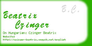 beatrix czinger business card